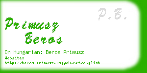 primusz beros business card